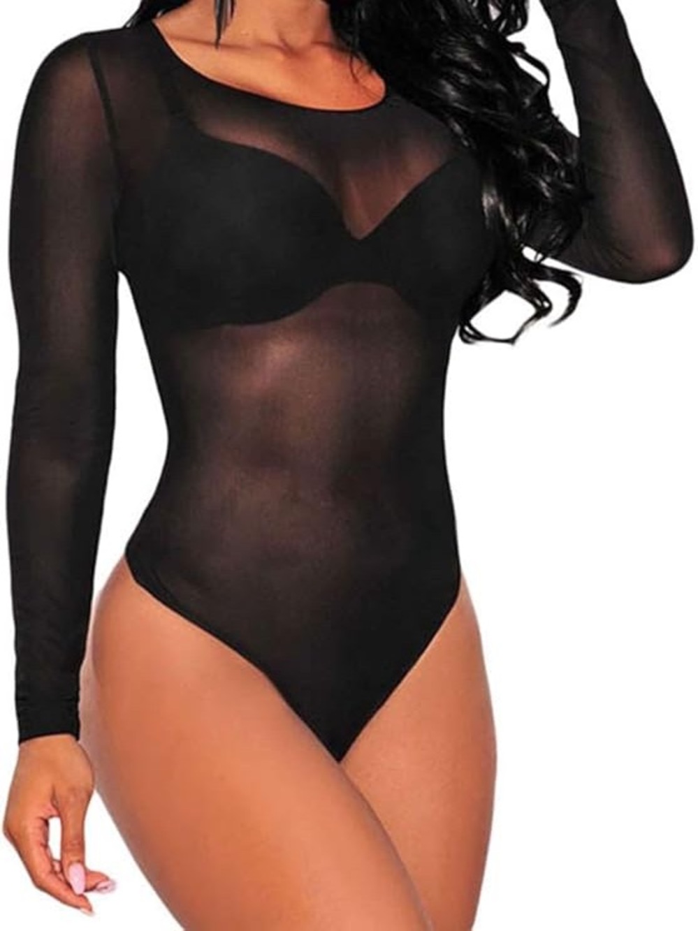 🌴Shein sheer long sleeve body suit